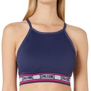 NWT SPALDING NAVY SPORTSWEAR SEAMLESS SPORTS BRA SMALL